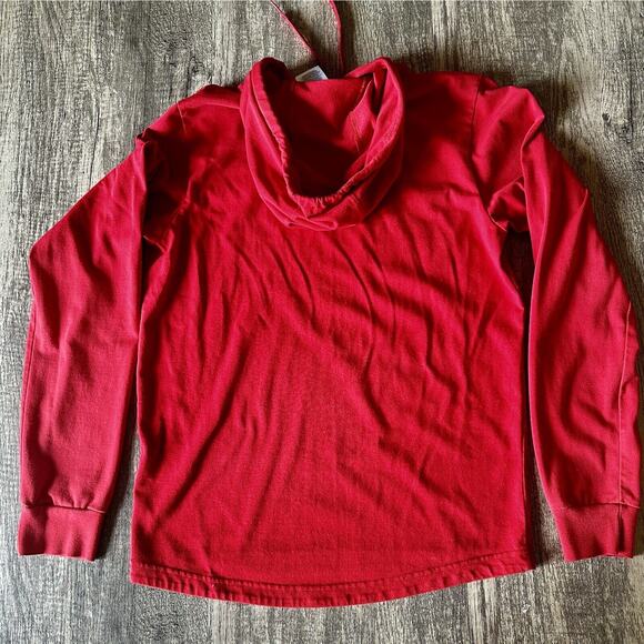 Men’s Red Adidas Pull Over Long Sleeve With Hood Size Small Cotton 88387 - Picture 2 of 3